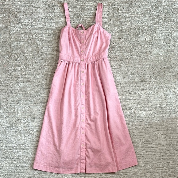 Madewell Pink Fleur Bow-Back Dress - Picture 3 of 7